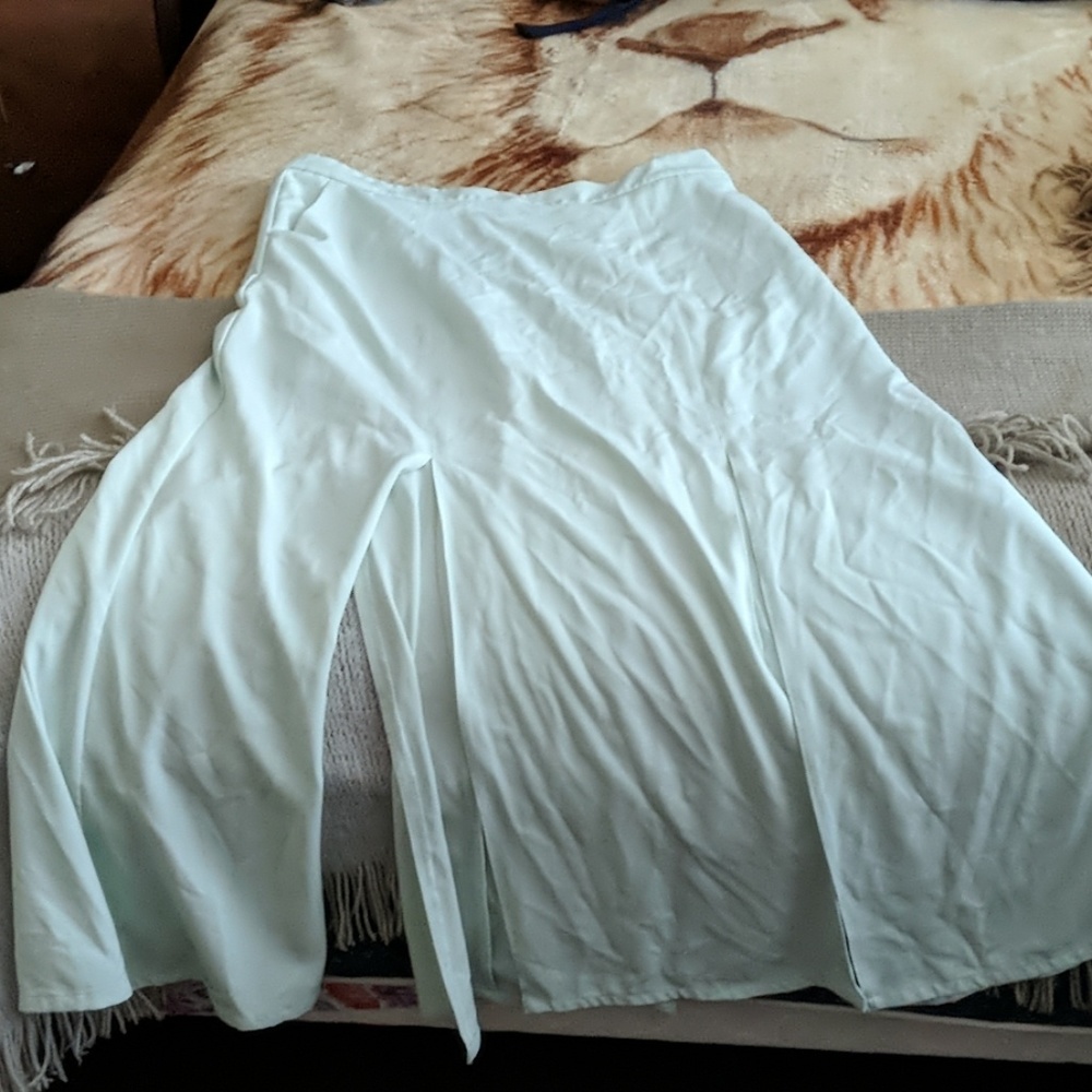 Long light blue skirt